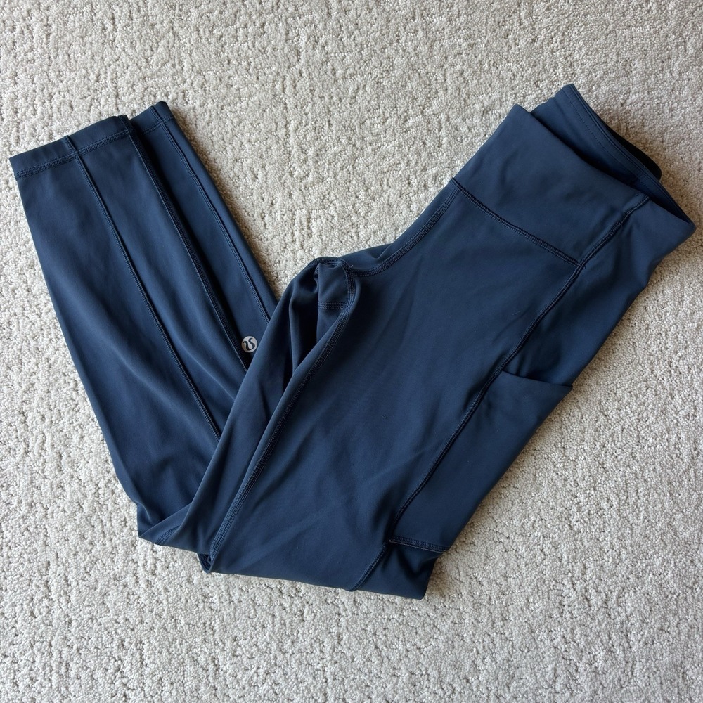 Lululemon Speed Up Tight Full-On‎ Luxtreme 25" Women's Size 4 Blue Night Diver